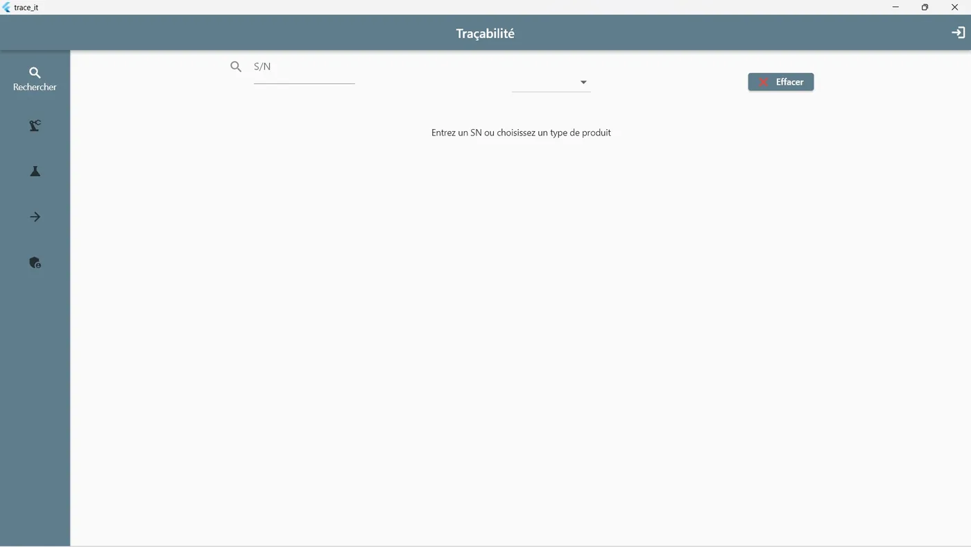 Écran de connexion du logiciel de traçabilité Trace-iT
